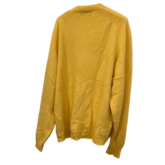 Brooks Brothers yellow 100% cashmere Mr Rogers cardigan sweater 44 Briti… - Picture 4 of 6